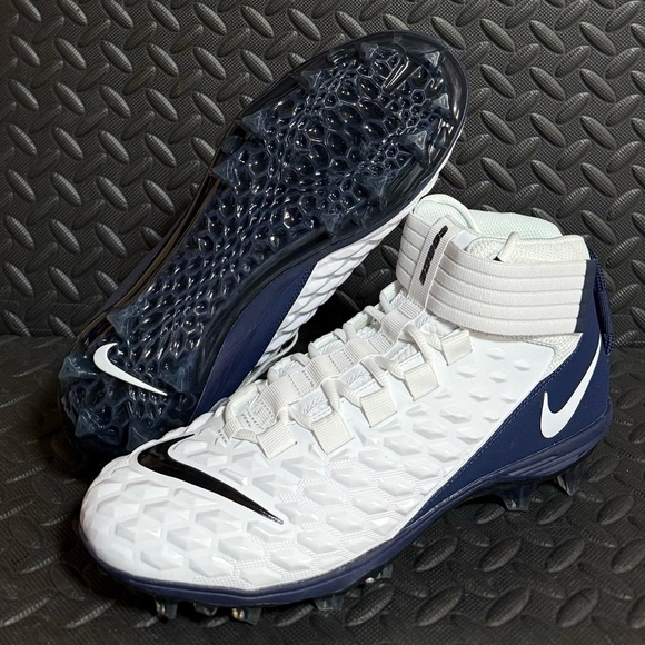 Mens Nike Athletic‎ Football Cleats Navy Blue White Size 11